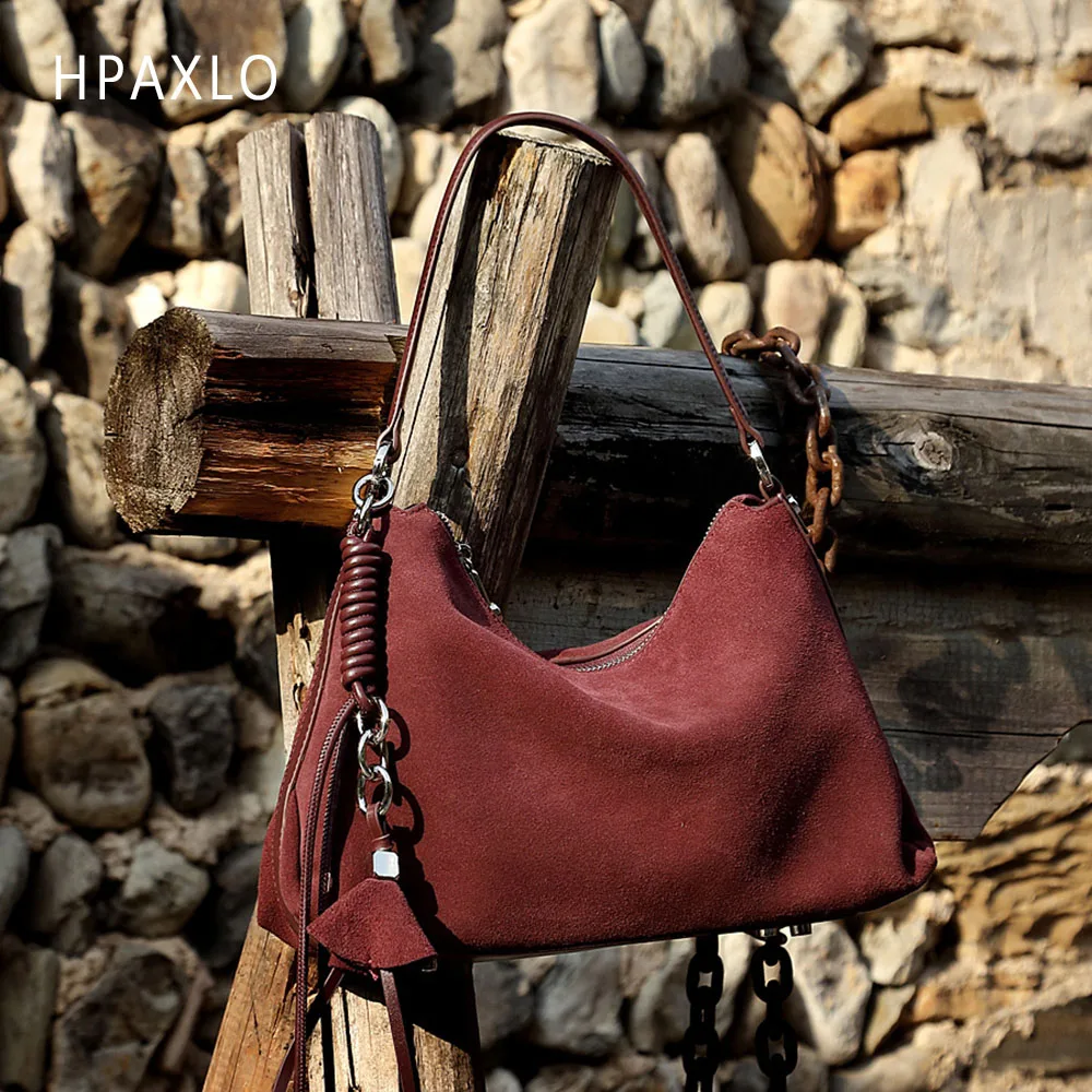 

Элегантная замшевая кожаная сумка в стиле ретро, большая вместительная сумка-тоут, новый стиль, роскошная пригородная сумка, женская модная женская сумка, тренд