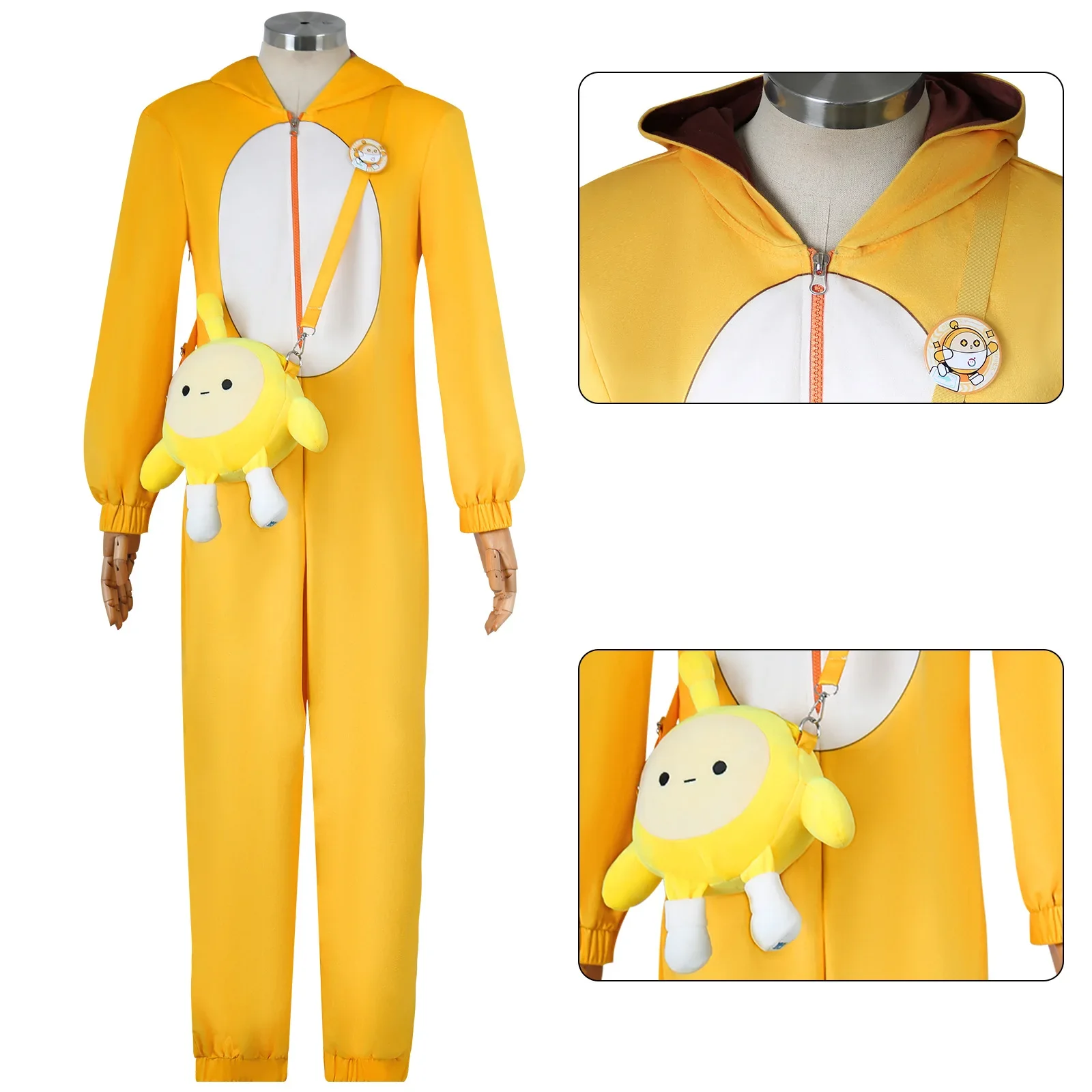 Game Identity V Lucky Guy Cosplay Costume Yellow Eggy Good Friend New Skin Jumpsuits Halloween Party Uniform Suit for Men Women