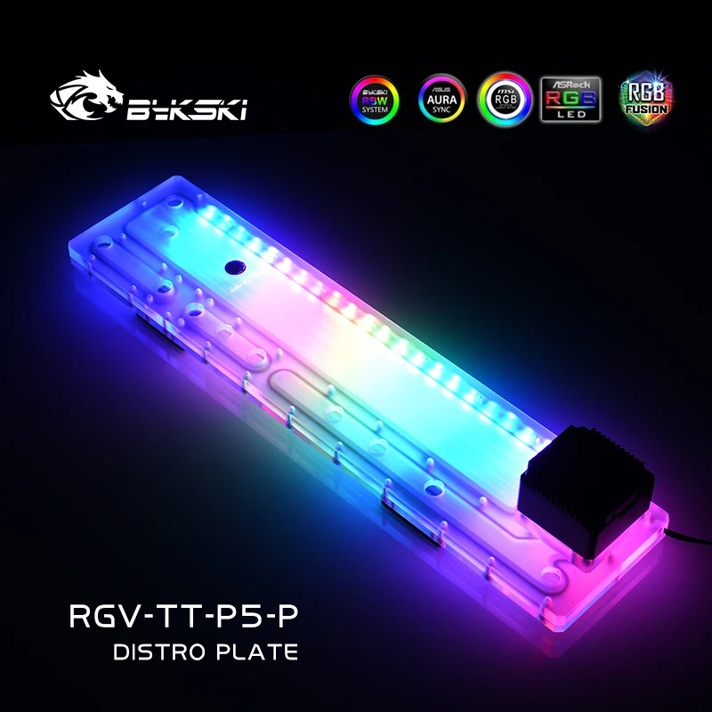 Imagem -04 - Placa Bykski-distro para Thermaltake e tt Núcleo p5 Dynamic Waterway Board Reservoir Bomba do Tanque de Água para Resfriamento do pc Rgv-tt-p5-p