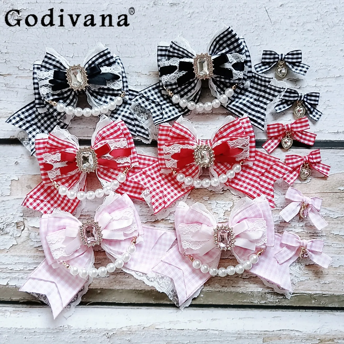 

Japanese Mine Series Mass-produced Lolita Bow Hairpin New Headwear Sweet Girl's Cute Bow Pearl Chain Hair Accessories Women