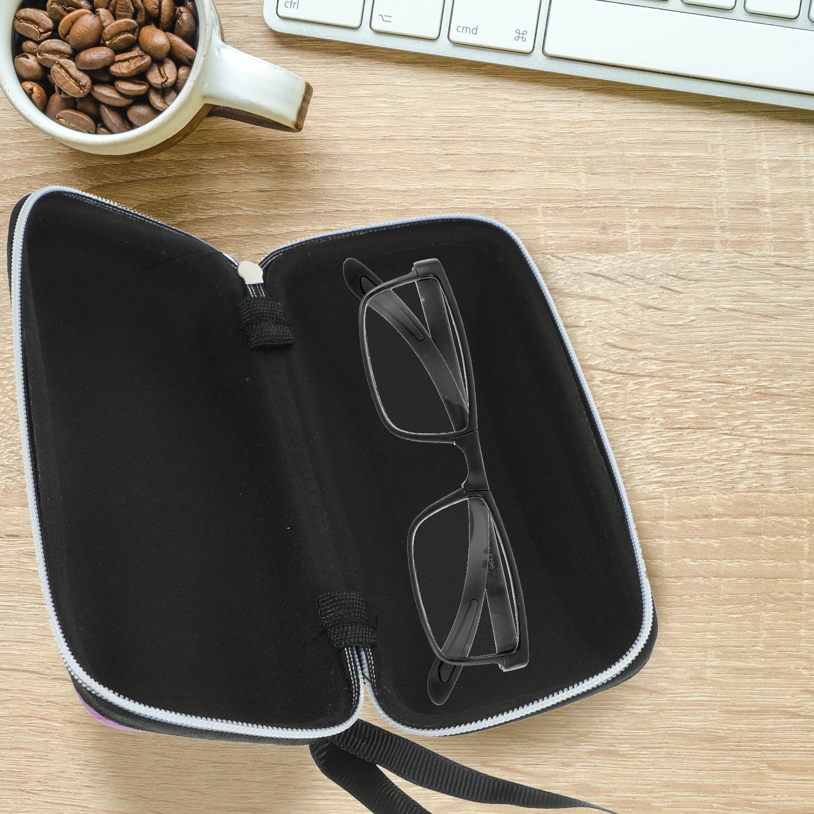 

1pc EVA Glasses Case Sunglasses Box Eyewear Protector Eyeglasses Case Zipper Travel Pouch Hard Shell Lightweight Durable Storage