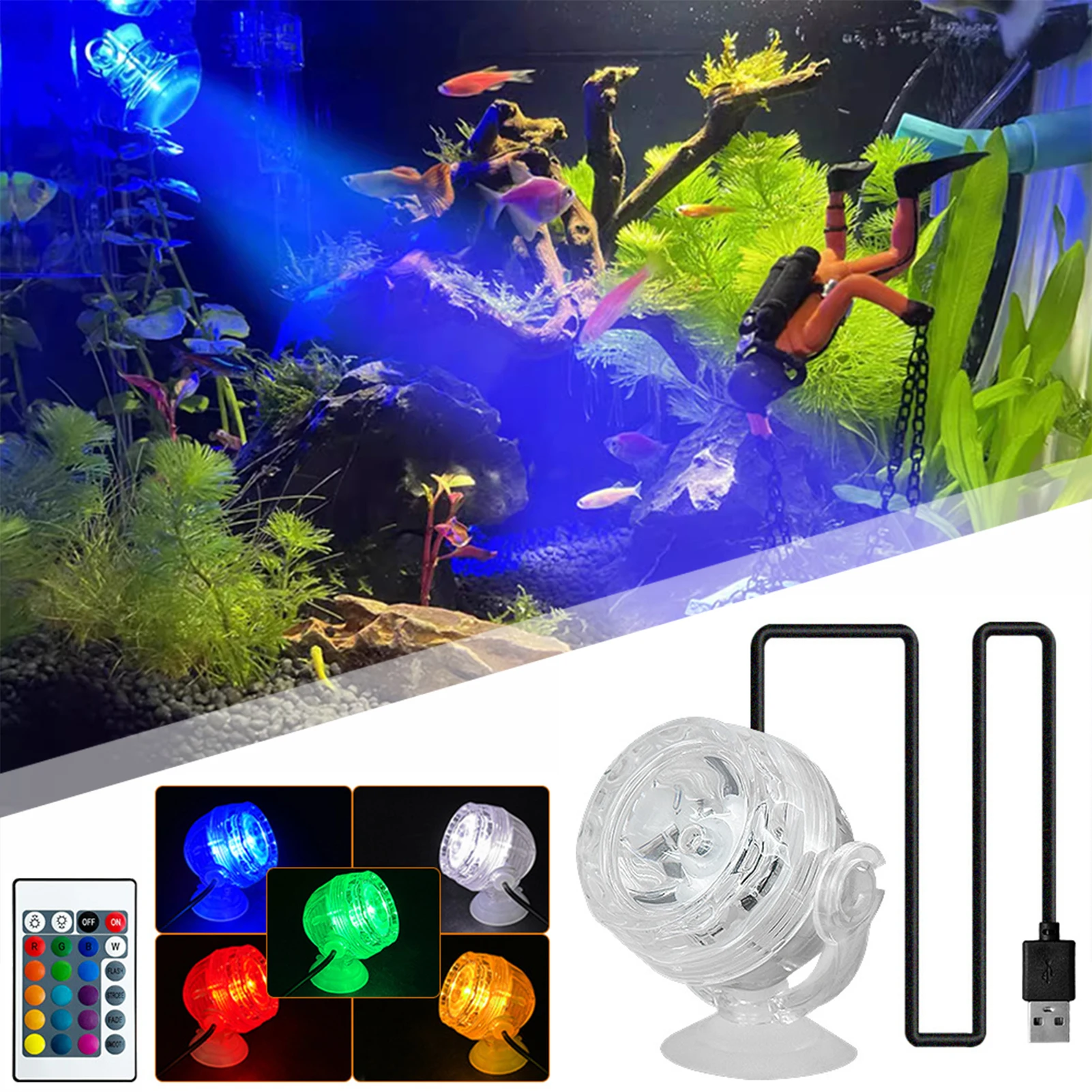 Marine Aquarium Nano - LED Aquarium Spotlights Dompelpomp Kleurrijke Aquarium
