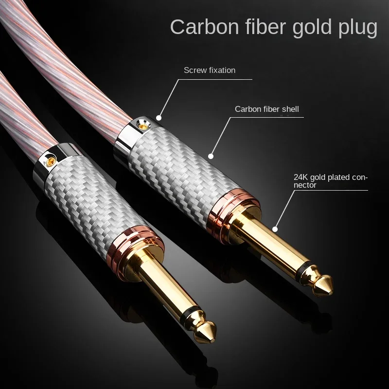 HIFI 6.5 Audio Cable Copper and Silver Mixed 6.5mm TS Microphone Microphone Cable Noise Reduction Electronic Organ Guitar cable