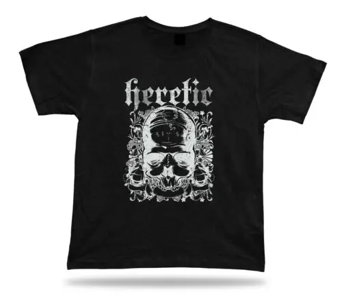 

Tshirt Tee Shirt Birthday Gift Idea Heretic Skull Evil Hardcore Emblam Stylish