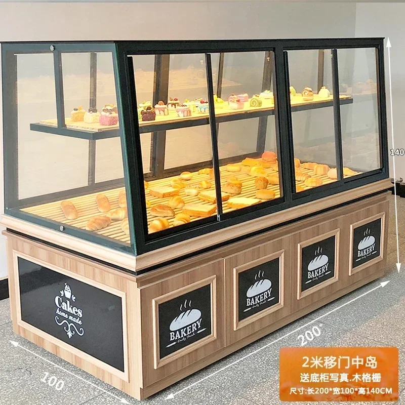 

Cake Shop Showcase Bread Cabinet Side Cabinet Glass Commercial Baking Bread Rack Display Rack