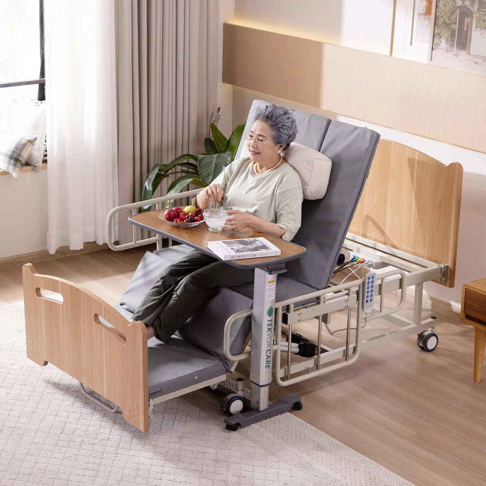 

Tecforcare Solid Wood Home Care Bed for Elderly Care Products Electric Medical Bed with Toilet Patient Bed with Turning