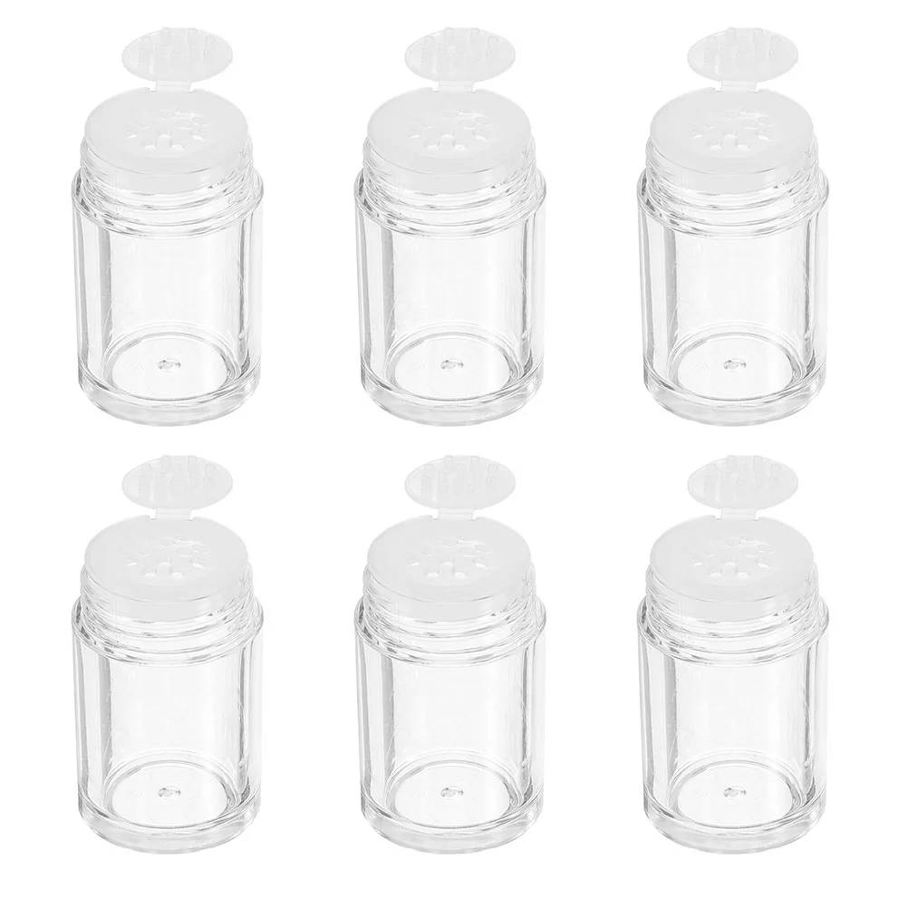 6개입 루즈 파우더 용기 플립 뚜껑 오픈형 파우더 컨테이너 리필 가능한 병 DIY 메이크업 파운데이션 히트 파우더 글리터용