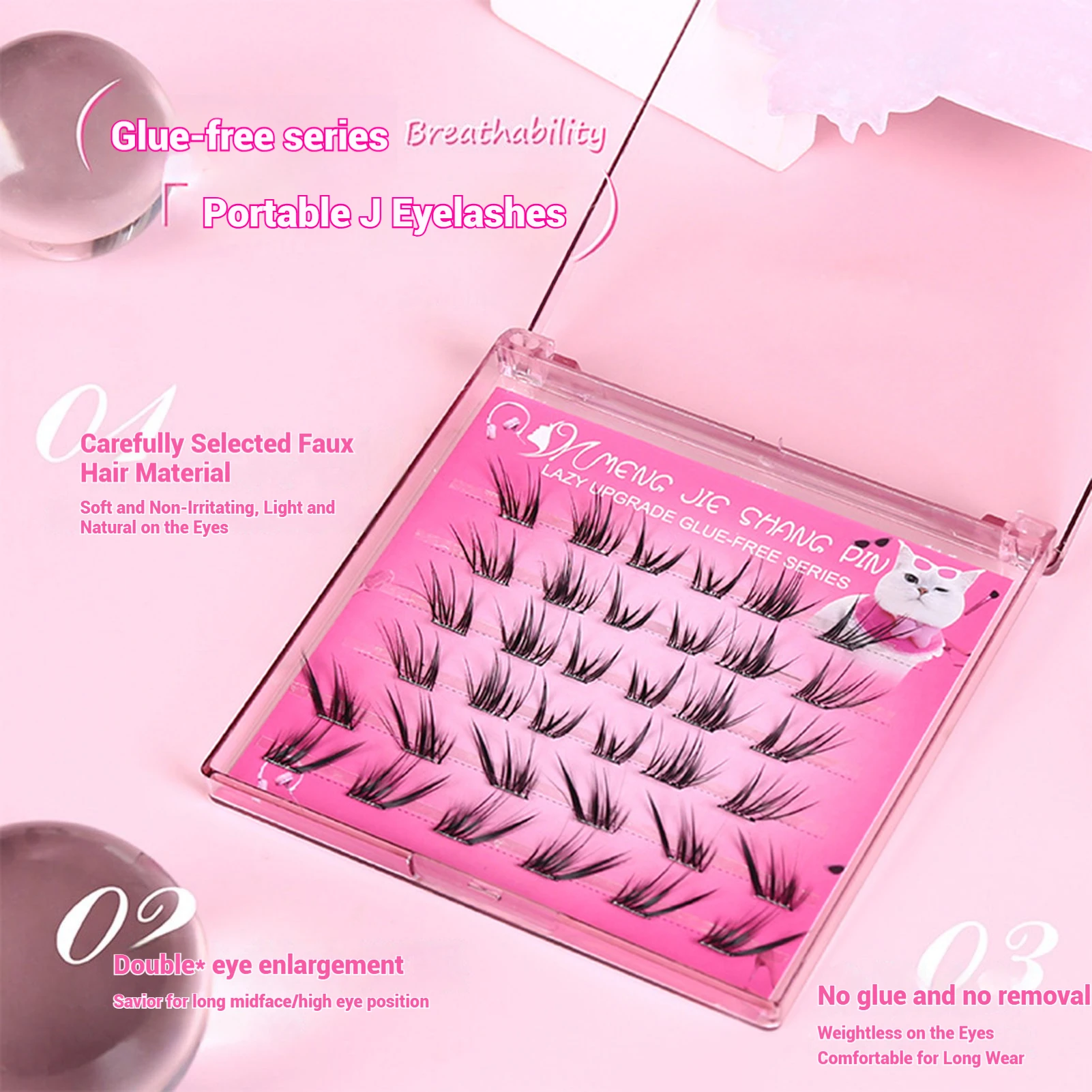 Fox- Eye manga Cluster di ciglia finte Lunghezza mista Nero naturale C Curl Ciglia alate Ciglia quotidiane Accessori per il trucco