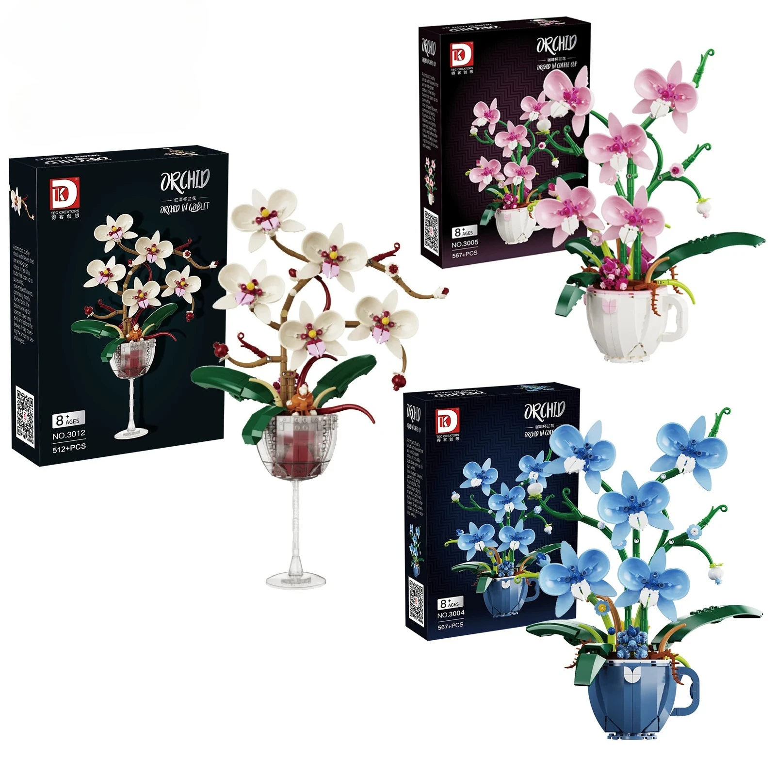 

Building Blocks Orchid Flowers Bouquet Flower Blocks Bonsai Plant Model Bricks Romantic DIY Home Decoration Toy for Kids Gift