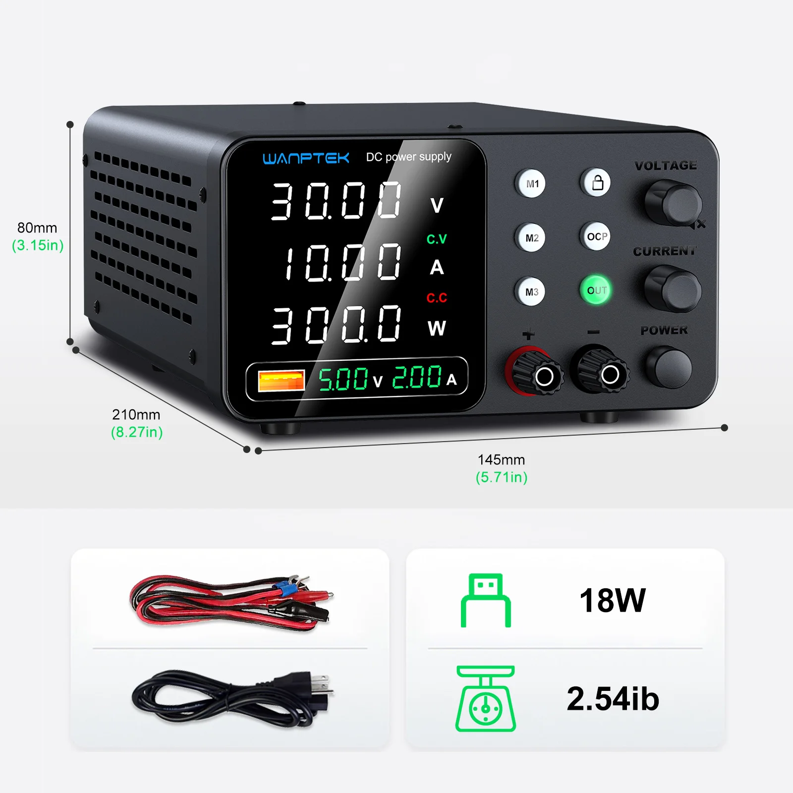 Wanptek Laboratorium DC Voeding Verstelbare 30V 5A 30V 10A 60V 5A 120V 3A met Uitgang OCP Lab Schakelende Voeding