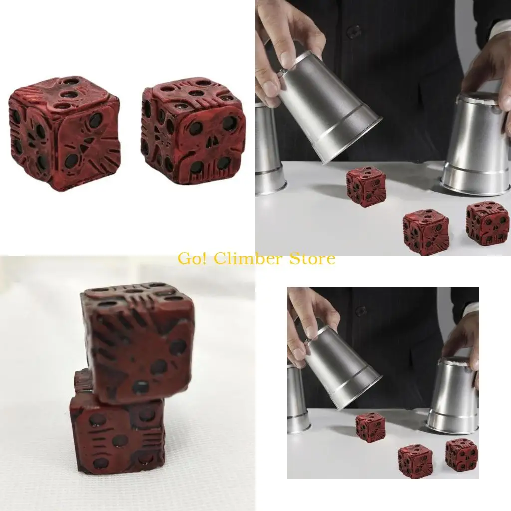 

Q84C 2Pcs Halloween Skull Dices Skeleton Dices Scary Novelty Board Game Accessories for Club Pub Party