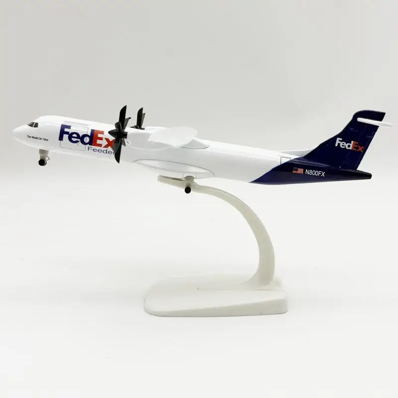 1 مجموعة 20 سنتيمتر Fedex ATR نموذج طائرة طائرة لعبة دييكاست سبيكة معدنية جمع ألعاب أطفال نموذج طائرة مع حامل