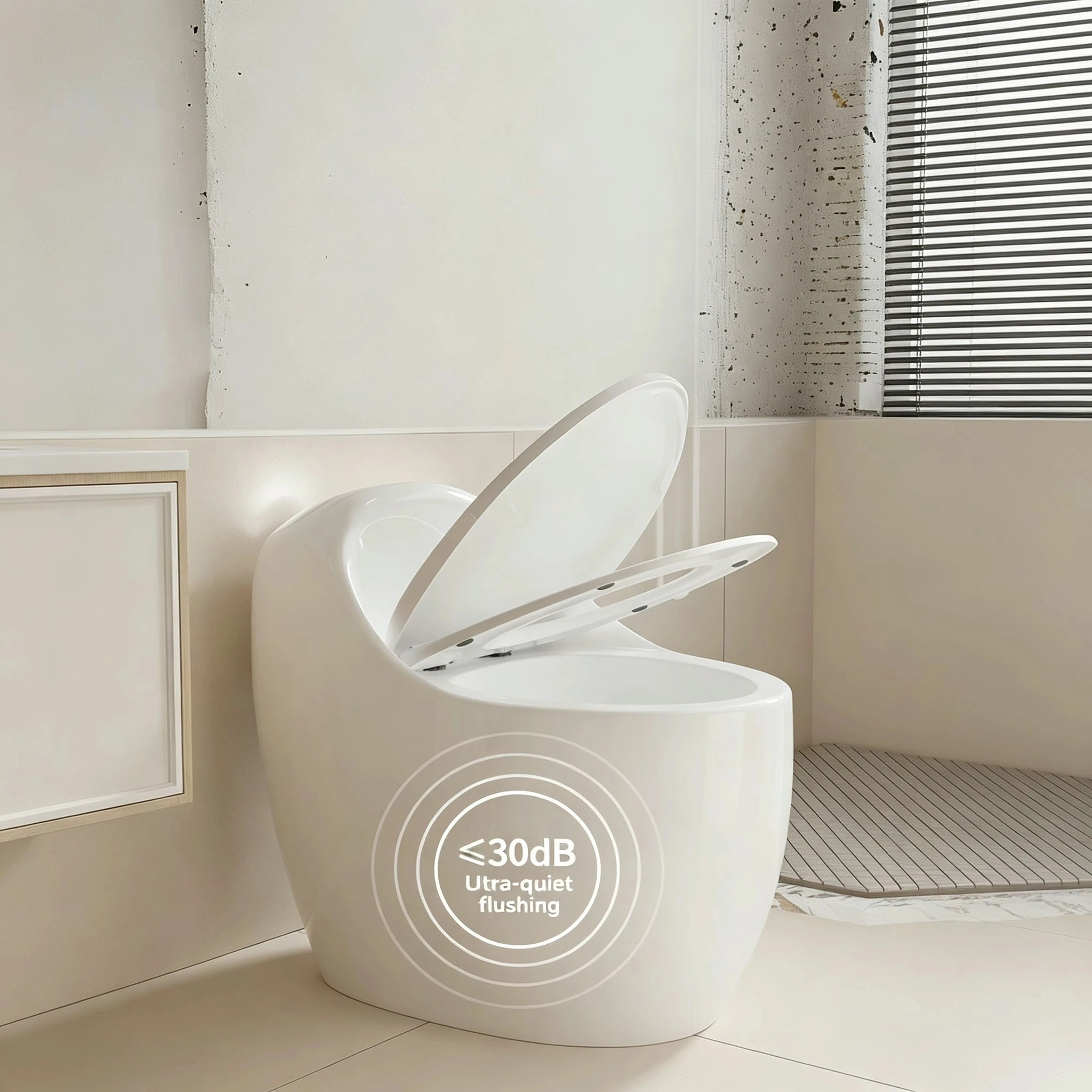 New Design Modern One Piece Intelligent Smart Toilet with Cyclone Flushing Slow Closing Night Lamp for Home & Hotel Restrooms
