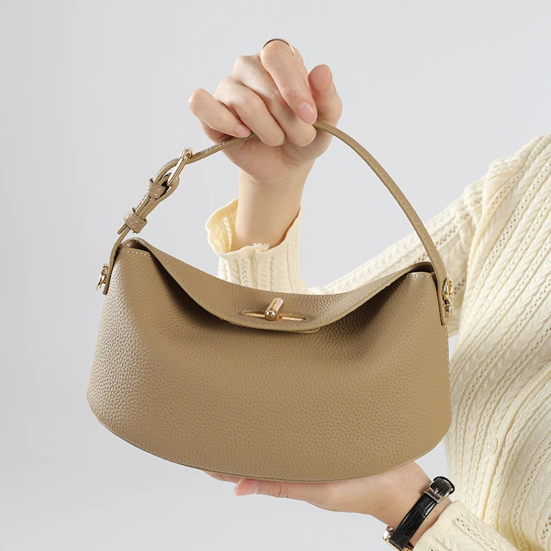 

Ladies Cow Genuine Leather Retro Crossbody Bag Women Soft Cowhide Underarm Shoulder Bags Female Luxury Designer Commute Handbags