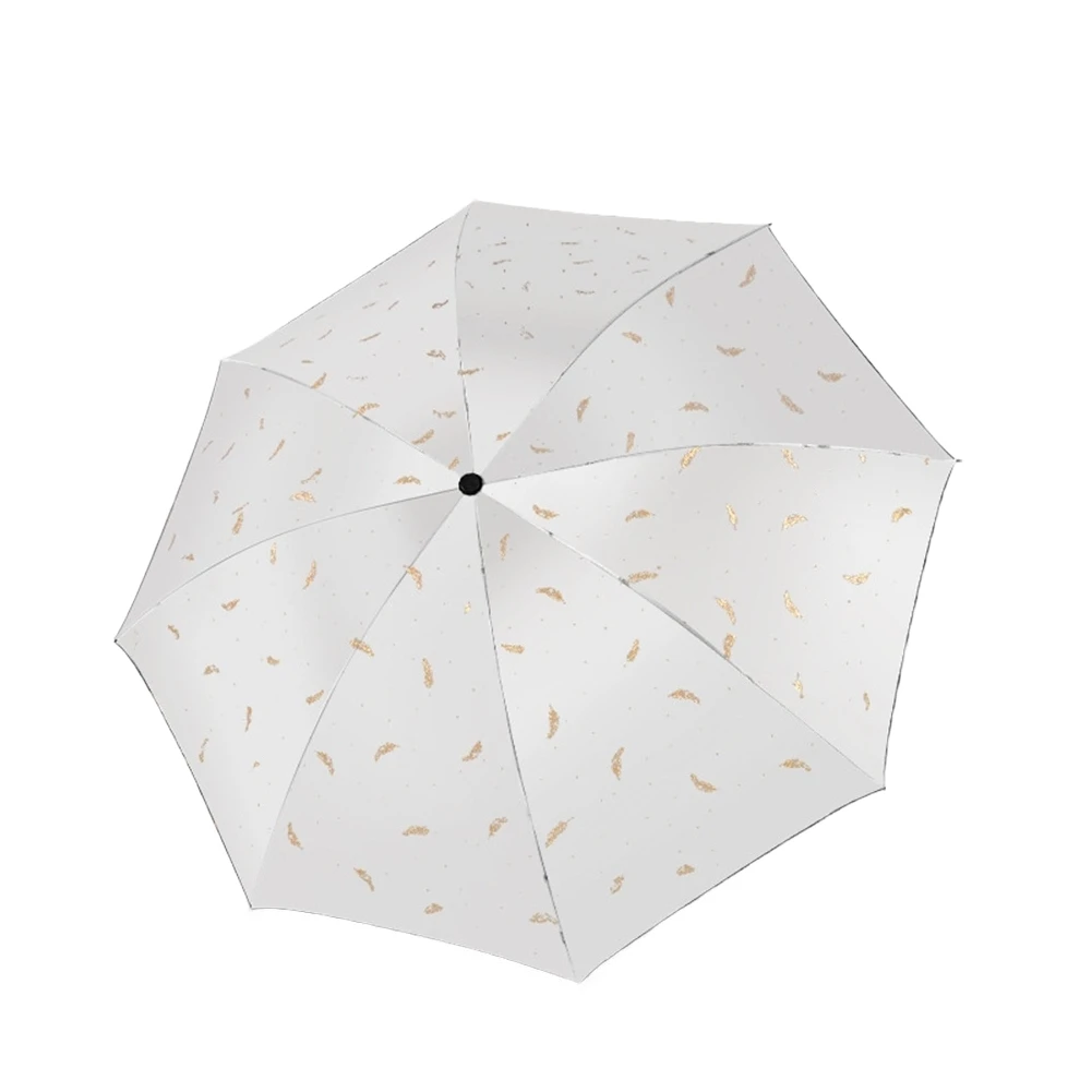 Windproof Feather Pattern Auto Umbrella 95cm Canopy with Automatic Open/Close for Effective Sun and Rain Protection