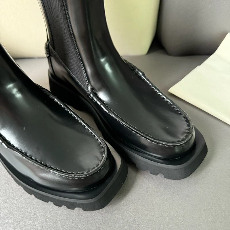 Maxdutti na jesienno-zimową modę ręcznie robione botki ze skóry bydlęcej brytyjskie Retro minimalistyczne zamki Chelsea Boots damskie