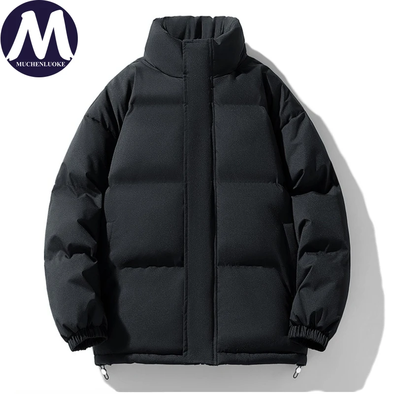 レディースウィンタージャケット2025 エレガントな長袖スタンドカラー暖かい韓国ファッションカジュアルルーズ厚手パーカーコート