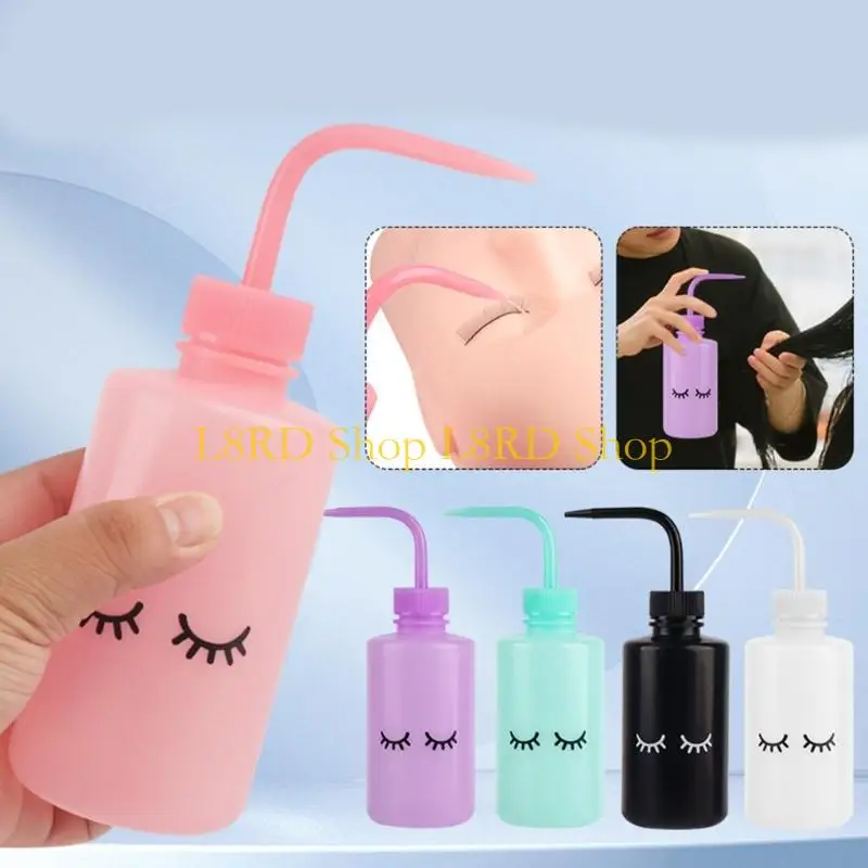 L8RD Beauty Cleansing Bottle Curved Spout Water Squeeze Dropper For Eyelash Cleaning