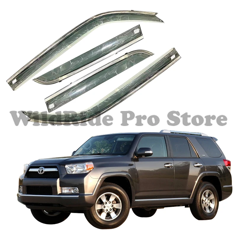 

1 set Window Visor for Toyota 4Runner 2010-2018 Car Side Sun Rain Guards 4pc Car Vent Visor Out Channel Side Window Deflectors