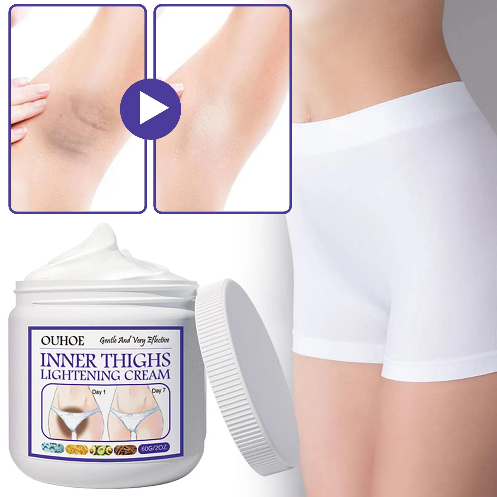 60g Inner Thighs Lightenings Cream For Dark Spots Brightening Dark Inner Thigh Cream Dark Spot Remover For Elbows Leg Knees Neck