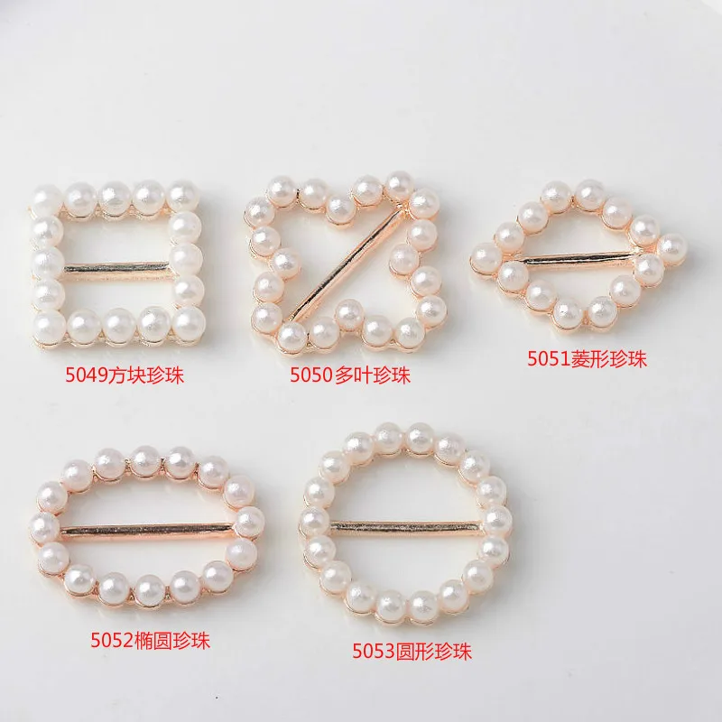 New polygonal oblique strip hair accessories, ribbon buckle, silk scarf buckle, packaging decoration DIY accessories 5049-5053