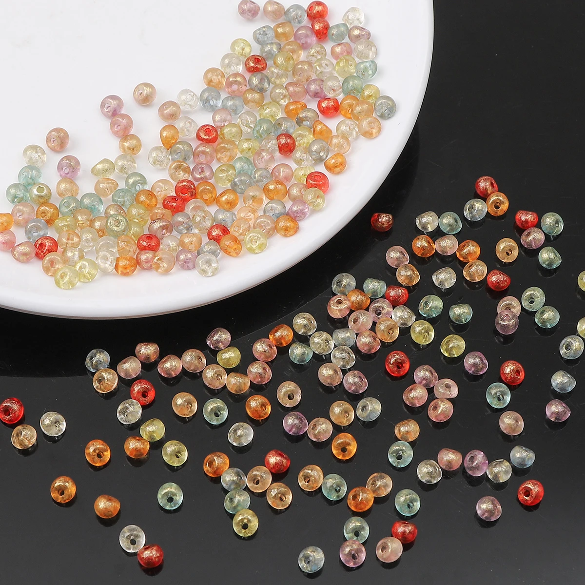 

100pcs Glass Rice Beads Loose Scattered Beads Round beading Gift girls kid DIY Making Bracelets Necklaces Earrings accessories