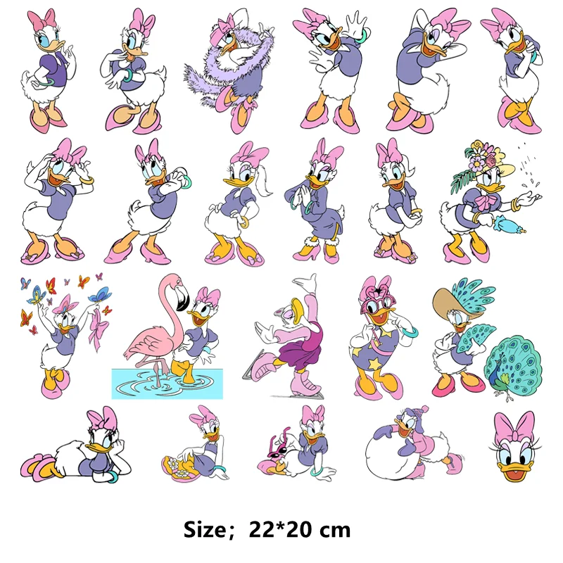 Disney Daisy Duck ubrania naszywki żelazko na transfer DIY termo-naklejki dla dzieci t-shirt drukuj