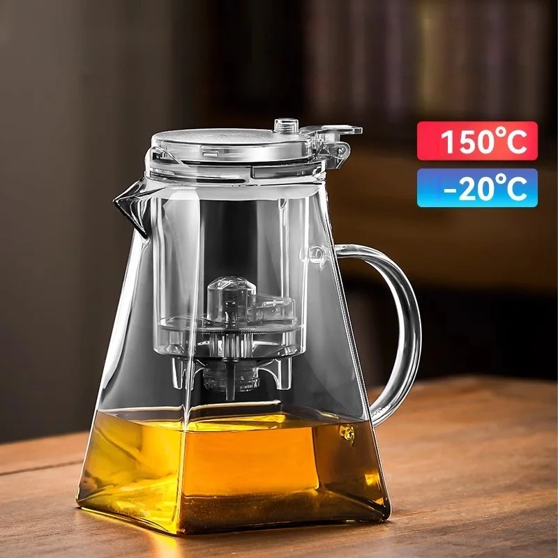 GIANXI 750ML Glass Teapot Home High Borosilicate Resistance High Temperature One Click Filter Tea Pot Simple High Grade Tea Set