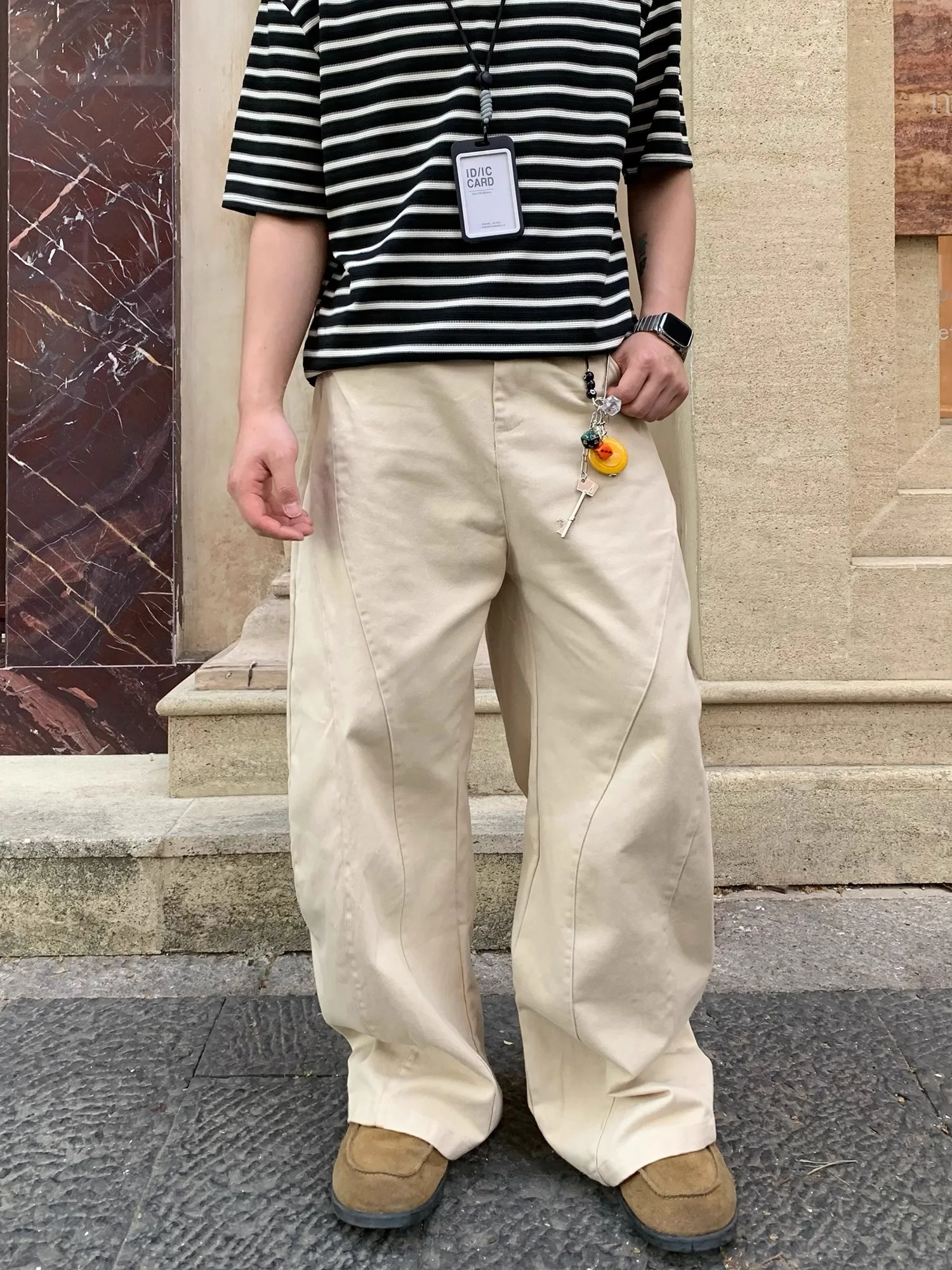 Retro American Star Letter Embroidery Wide Leg Jeans Loose Fit Casual Cotton Denim Pants for Men And Women