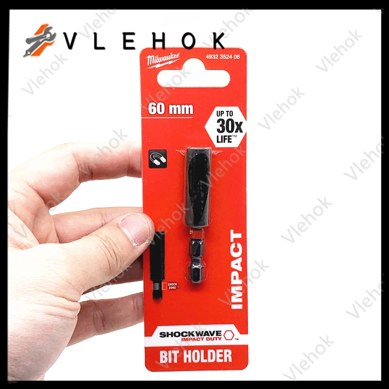 

Milwaukee 4932352406 Magnetic Bit Holder 1/4 In 60MM Hex Shockwave Secure Strong magnetic Tip Power Tool Attachments
