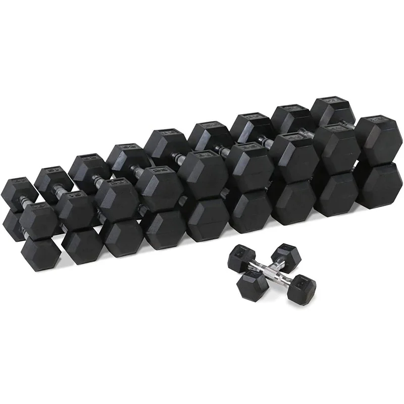 Cheap Rubber Hex Dumbbells Gym Equipment Weights Adjustable Dumbbell Muscle Exercise for Fitness Sport Weights Dumbbells