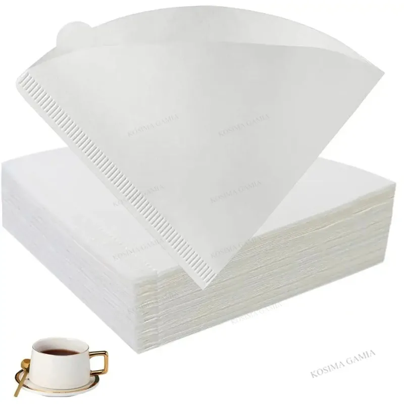 40-120 Stück Kaffeefilter-Zubehör V-förmige Kegelfilter aus Naturholzfasern für Pour-Over-Kaffeebereitung 2-4 Tassen – Detail 1