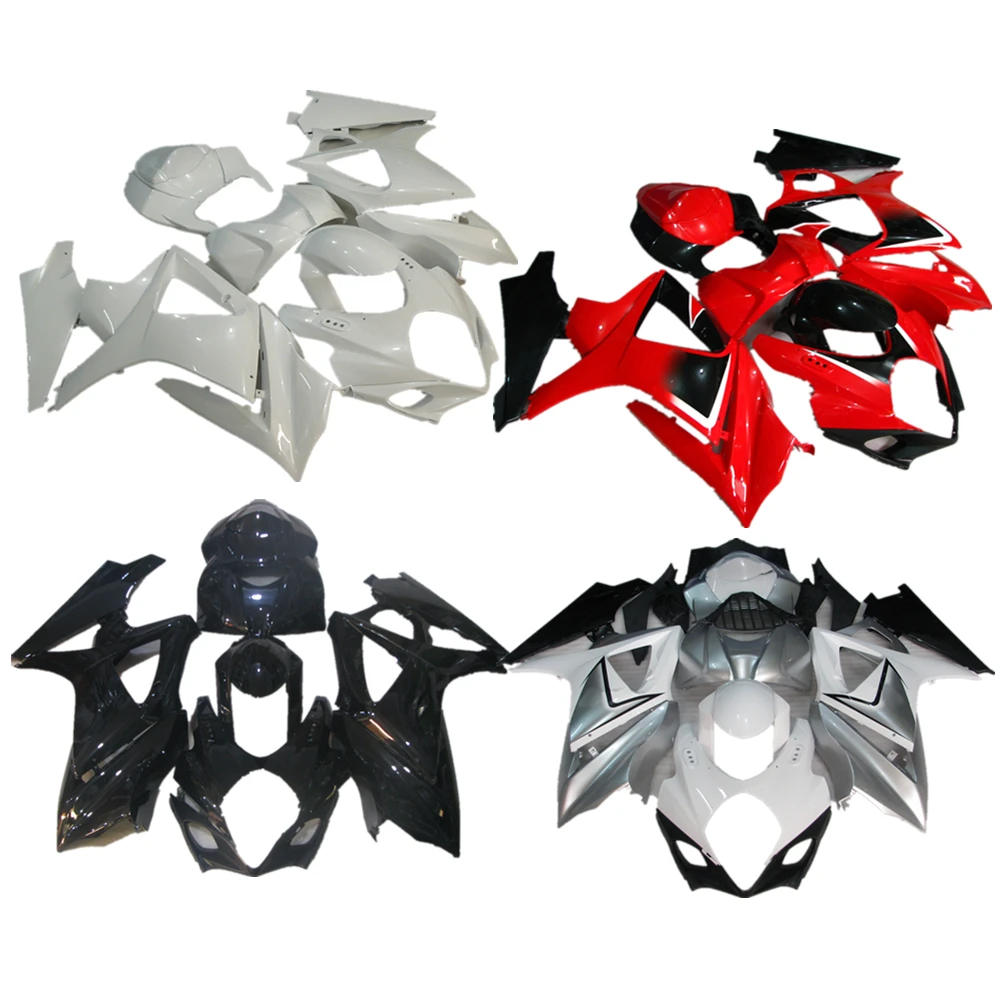 Solid gradient pearl silver Full Fairing Kit Bodywork For Suzuki GSXR1000 K7 2007 2008 Fit GSXR 1000 07 08 Injection Cowling