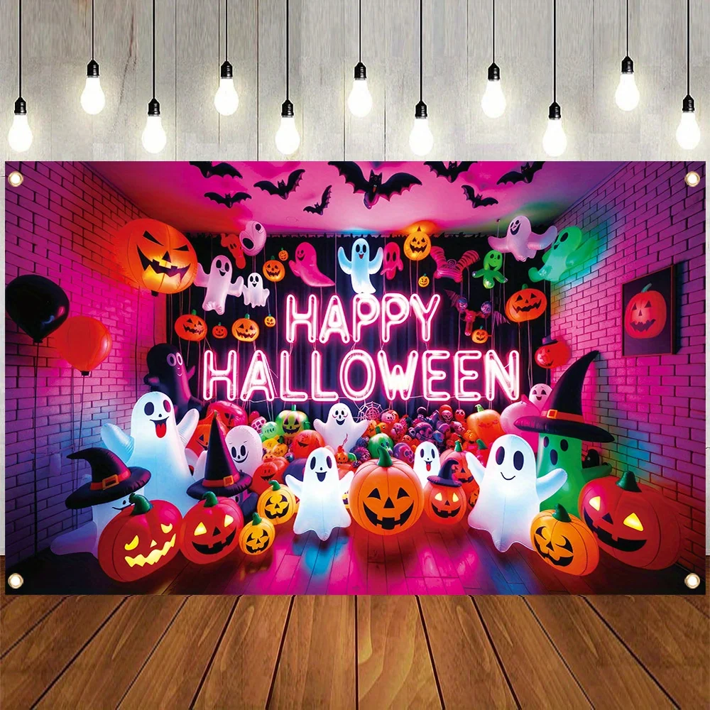 Kürbis laterne Geist Fledermaus Fotografie Hintergrund, Halloween Nacht Geist Party Foto kabine liefert