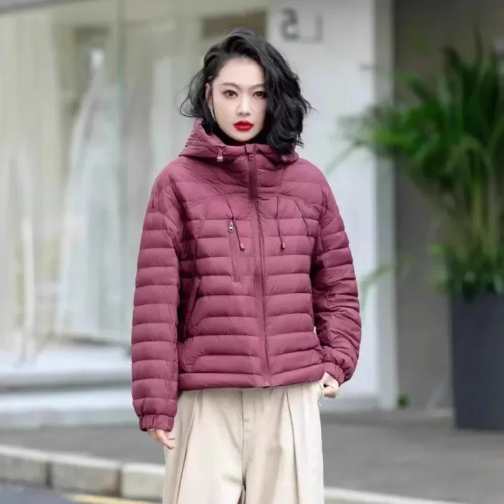 

Fashionable Long-sleeved Warm Coat 2025 New Autumn Winter Duck Down Jacket Women Trendy Comfortable Loose Hooded Casual
