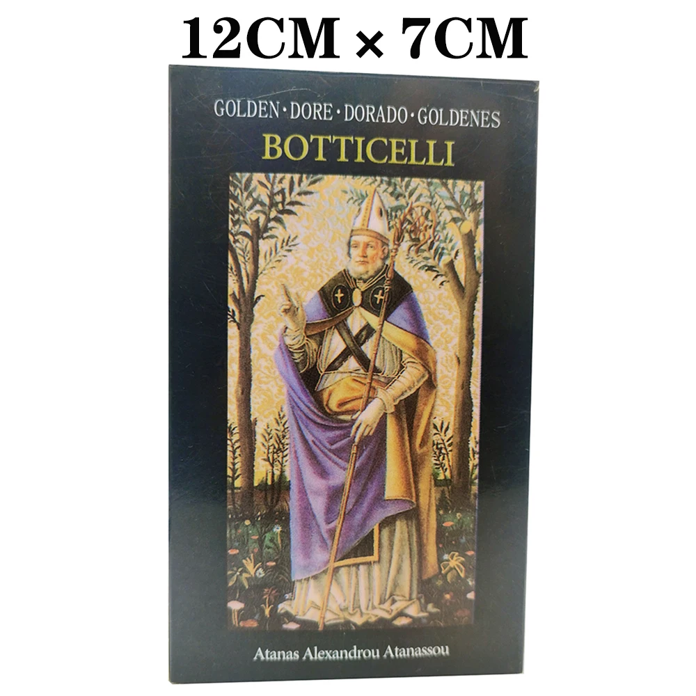 

Новинка! 12x7 см Botticelli гадания Таро колода 78-карт английский, испанский французский немецкий и итальянский португальский выпуск руководство