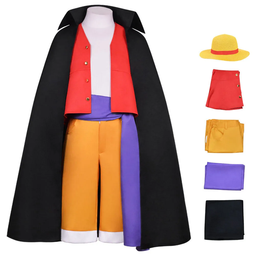 Kids Luffy Cosplay Costume Atlas Zoro Nami Shanks Headgear Tail SSG Egghead For Children Outfits Carnival Party Halloween Suit