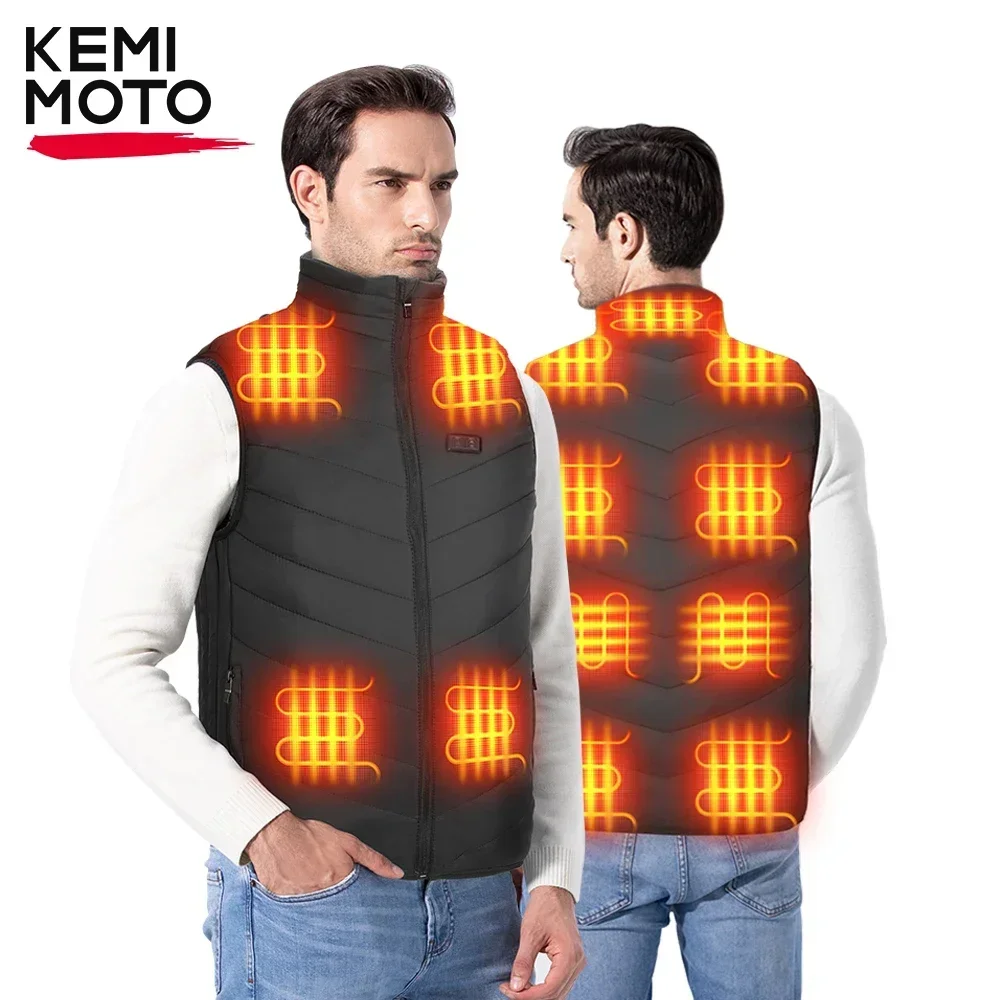 New USB Electric Heated Vest Winter Smart Heating Jackets Men Women Thermal Heat Clothing Plus Size Hunting Coat Keep Warm Black