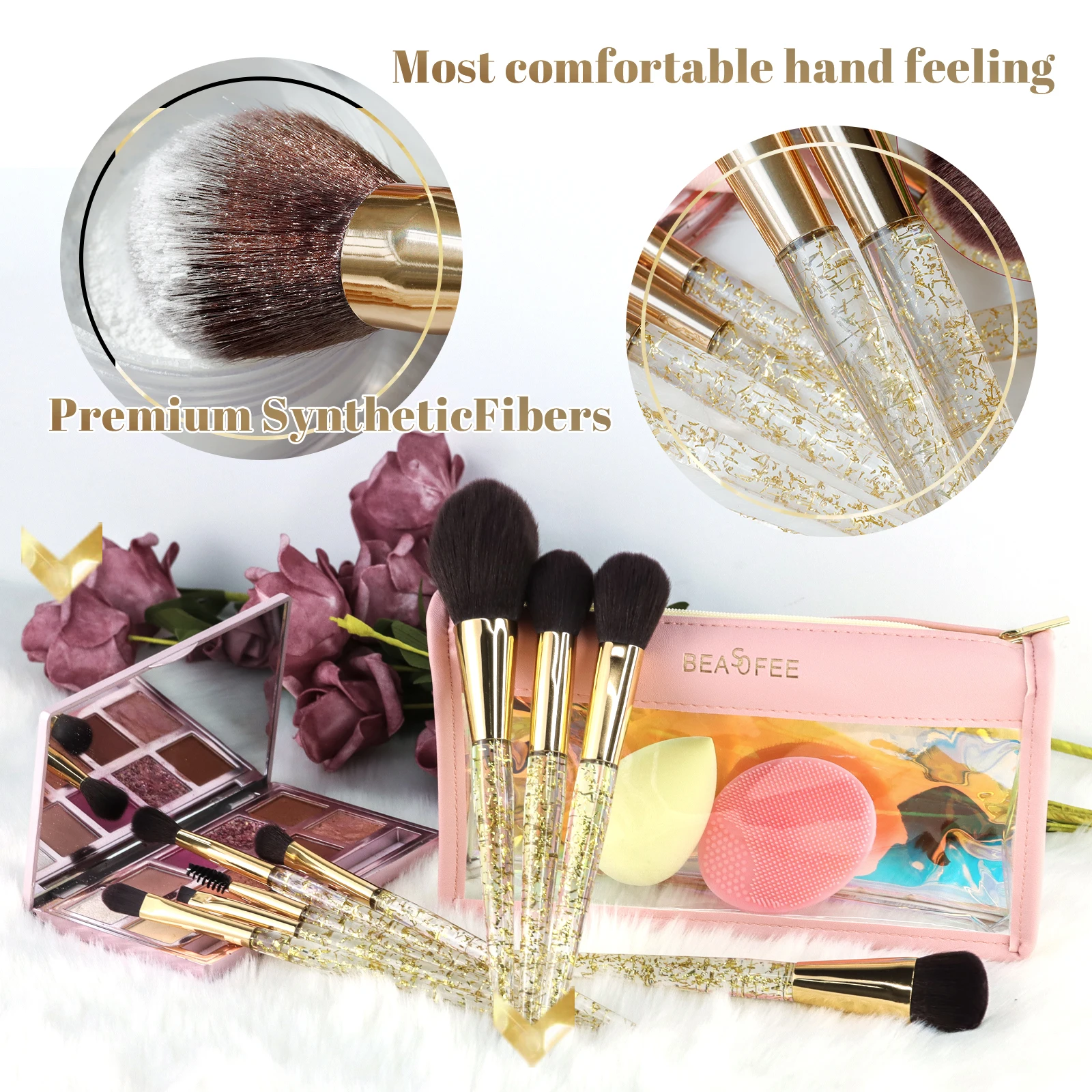 9 Stück Blattgold Make-up Set Pinsel Gesicht Pinsel Concealer Foundation Pinsel Augenbrauen Pinsel ein Universal Set Pinsel