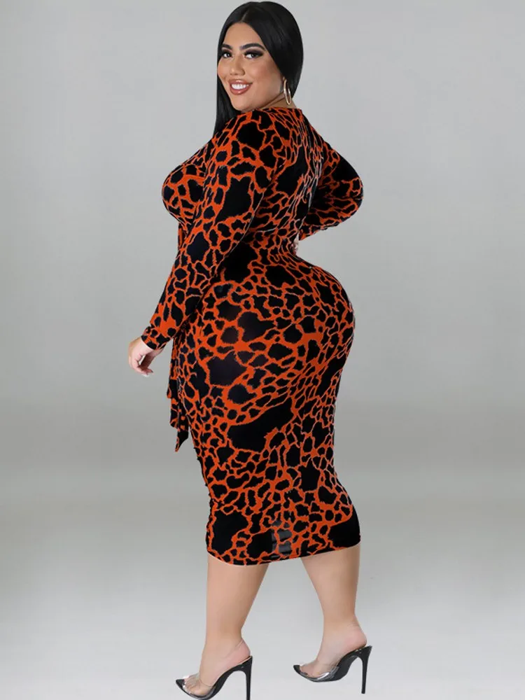 XL-5XL Plus Size Clothes Dresses Women Robes Spring Summer Long Sleeve Street Style Casual 3XL 4XL Big Size Midi Dress Oversized