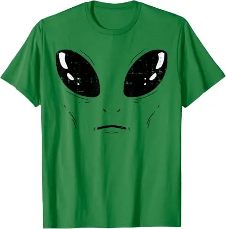 Alien-Gesicht Weltraum Lustiges Halloween-Kostüm Herren Damen Jungen T-Shirt Y2k UFO Alien Cosplay Halloween-Party-Kleidung Persönlichkeits-Outfit – Detail 14