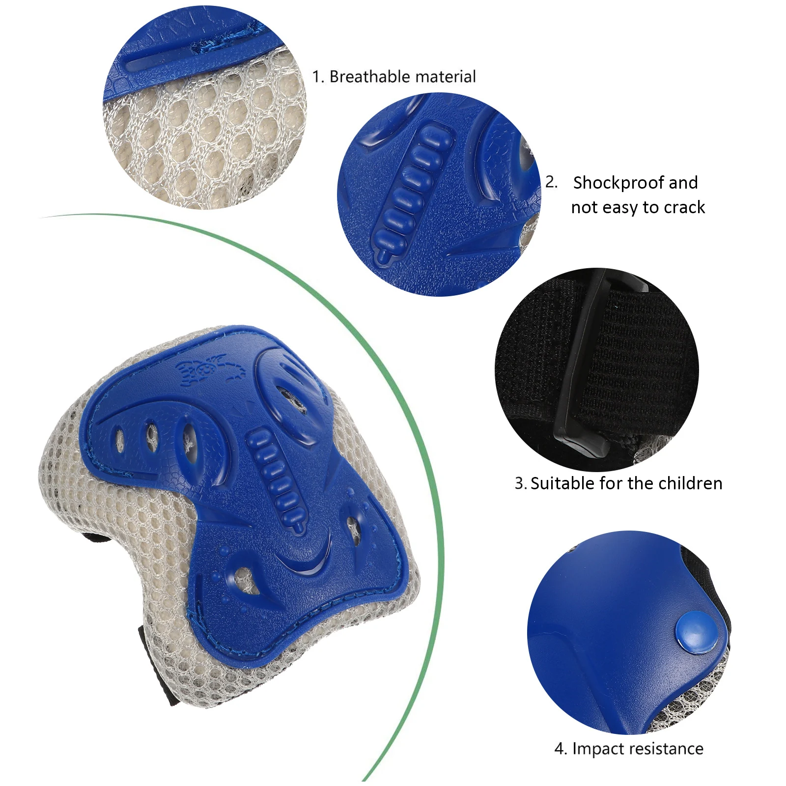 

1 set Protective Gear Set Kids Knee Pads Elbow Pads Wrist Guards High Density Foam Skateboard Sports Safety Equipment