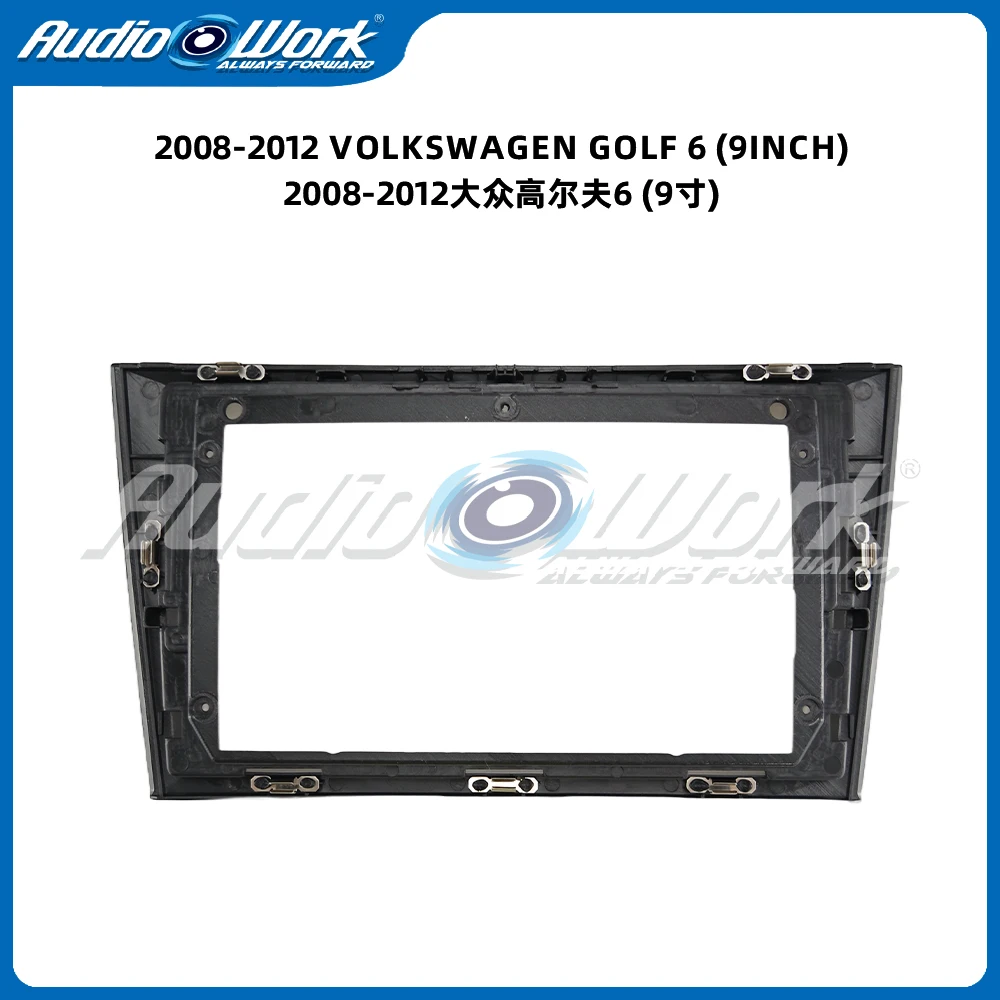 9 بوصة راديو السيارة MP5 مشغل ديفيدي 2 DIN إطار راديو وكابل Fascias محول أندرويد داش لوحة عدة لفولكس واجن جولف 6 #2