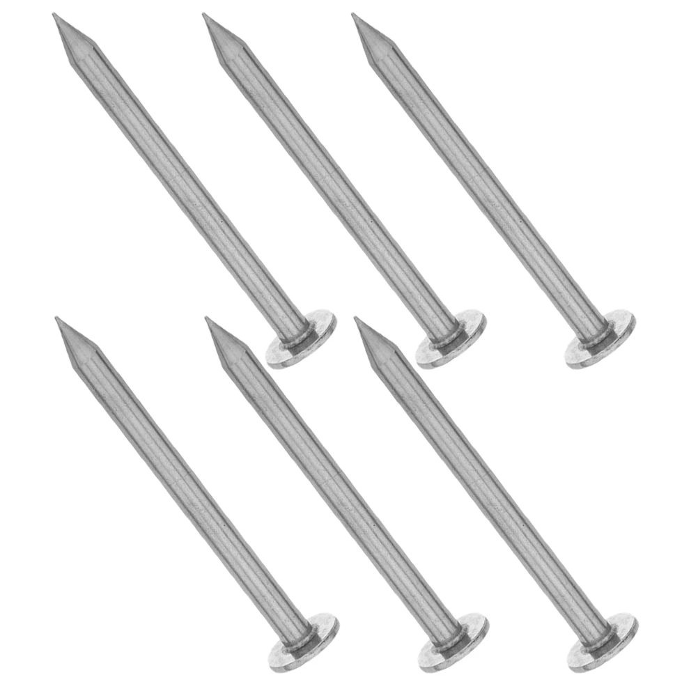 

6pcs Stainless Steel Survey Markers Heavy Duty Metal Property Line Stakes Garden Landscaping Lawn Markers For Construction