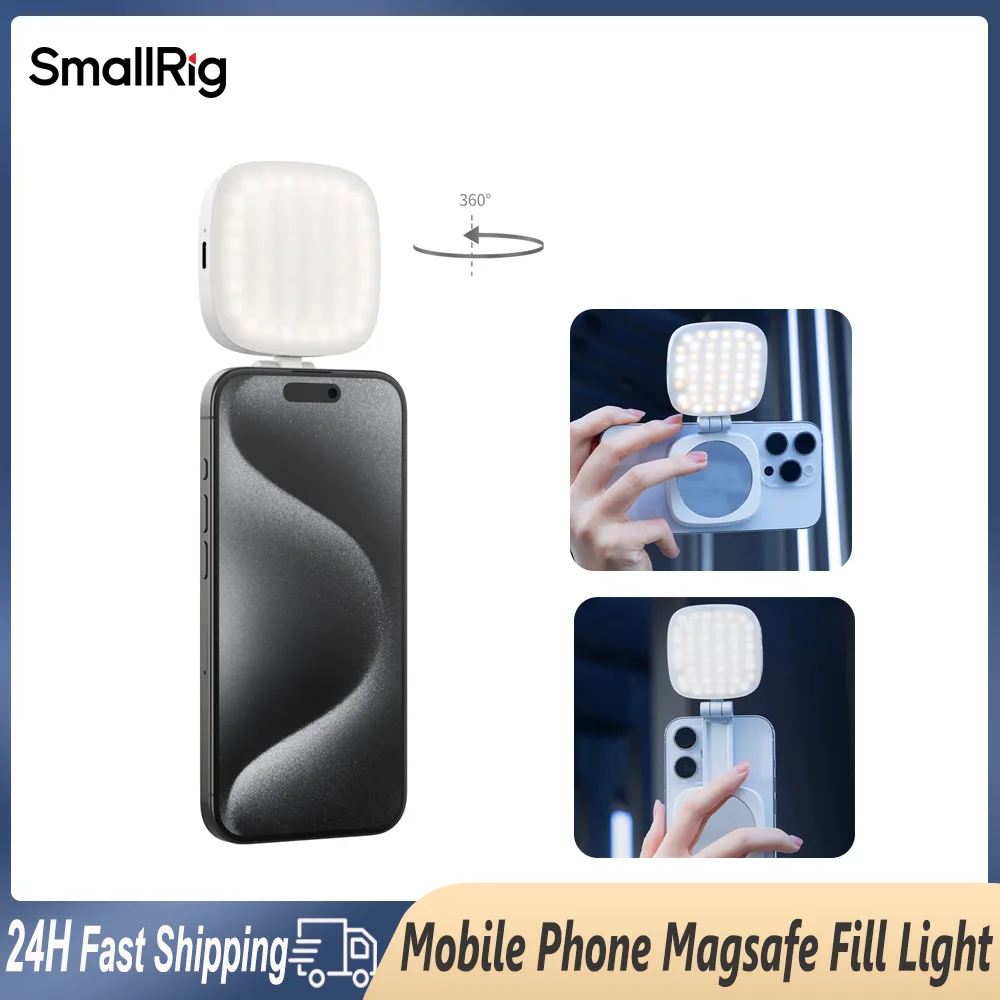 Smallrig Vibe P48 Mobile Phone Selfie Light Pocket Magnetic Fill Light For iPhone 16 15 14 Pro max Bi-Color LED Video lighting