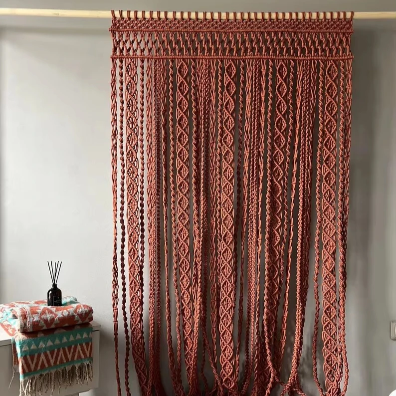m*-Boho Decor for Wedding Backdrop Arch Closet Room Macrame Wall Hanging Sliding Curtain Door Room Dividers for Home