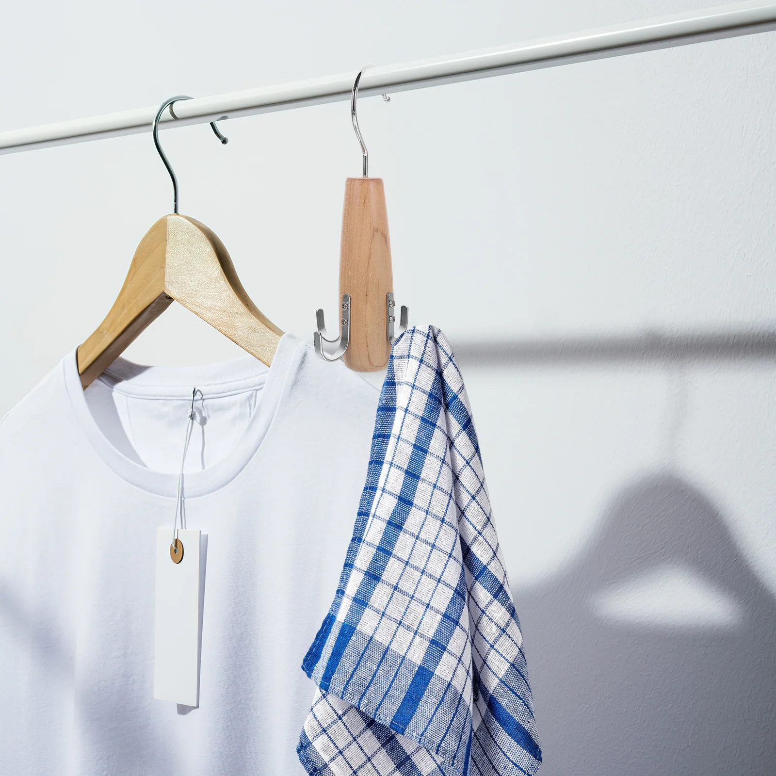 صديقة للبيئة قوي 4 خطاف شماعات 360 الدورية المنظم للملحقات توفير المساحة رف تخزين مدمج لون عشوائي