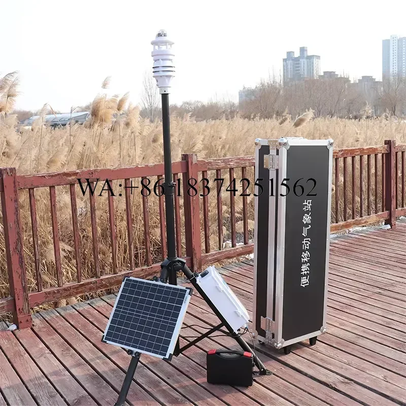 Wmwmnu Solar Powered Automatic Weather Station with Rain Wind Radiation Temperature and Humidity Sensors for Outdoor