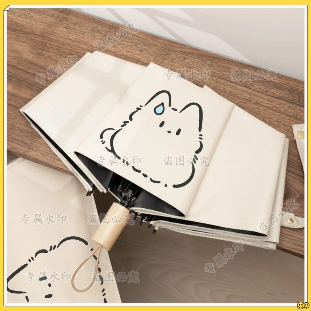 

Door cute cat weather and rain dual-purpose sunscreen ultraviolet sunshade vinyl sun automatic umbrella folding woman