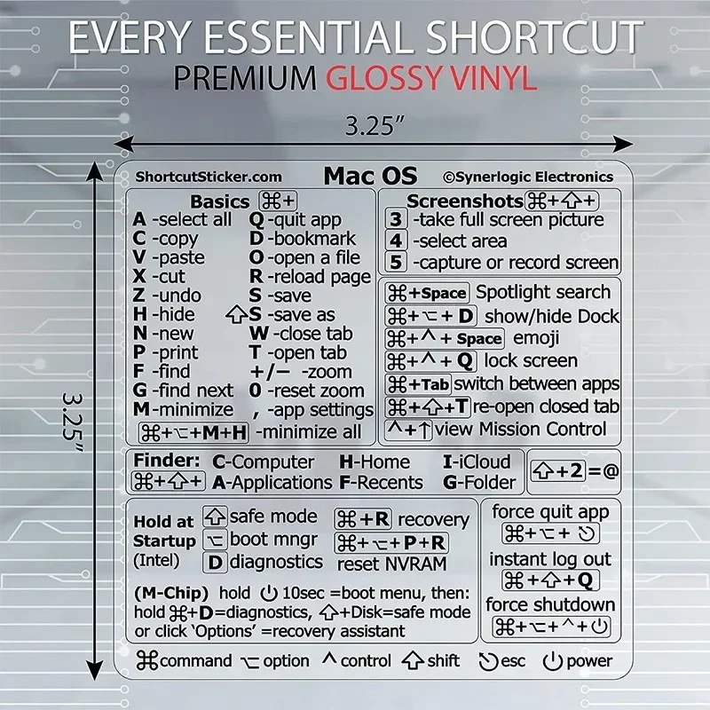 ملصقات اختصار لوحة المفاتيح لنظام التشغيل Mac Windows، ملصقات واضحة للكمبيوتر المحمول، ملصق واقٍ للملاحة السريعة